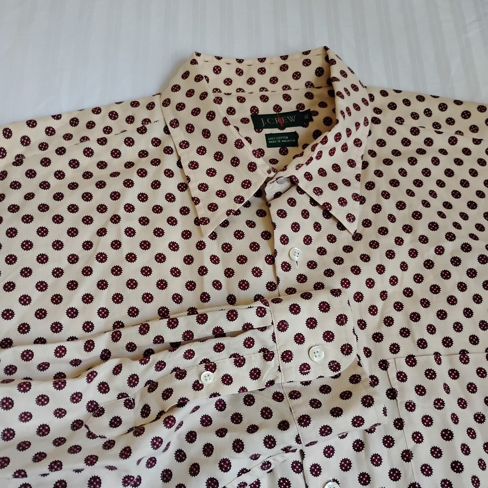 J Crew Shirt XL Oars Man Button Down Work Outdoor Brushed Cotton Vintage AOP